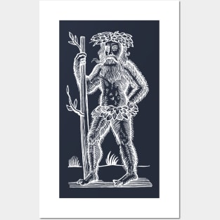 Medieval or Renaissance Green Man or Wild Man Posters and Art